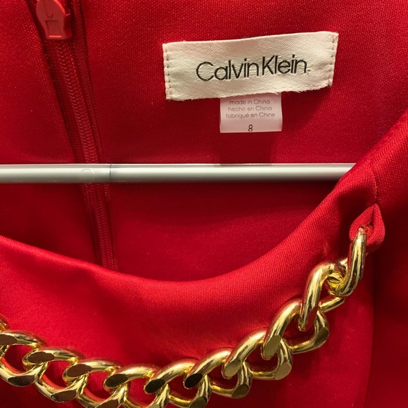 Calvin Klein Dress True Red Gold Chain - Picture 7 of 9